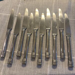 Zenith Wallace  Glossy 9 5/8" Dinner Butter Table Knives Set Of 10